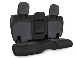 Jeep Wrangler JLU Rear Bench Cover - PRP Seats - Leather Interior Compatible - Black/Grey - `18-`27 Jeep Wrangler JLU Rear Bench Cover - PRP Seats - Leather Interior Compatible - Black/Grey - `18-`27